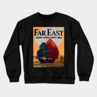 Imperial Airways Travel to the Far East Print Crewneck Sweatshirt